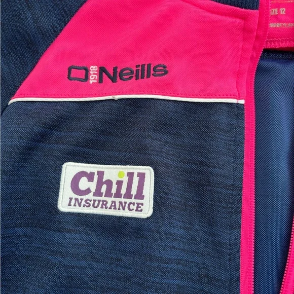 O'Neill Cork Navy and Hot Pink Athletic Zip Jacket - Picture 4 of 6